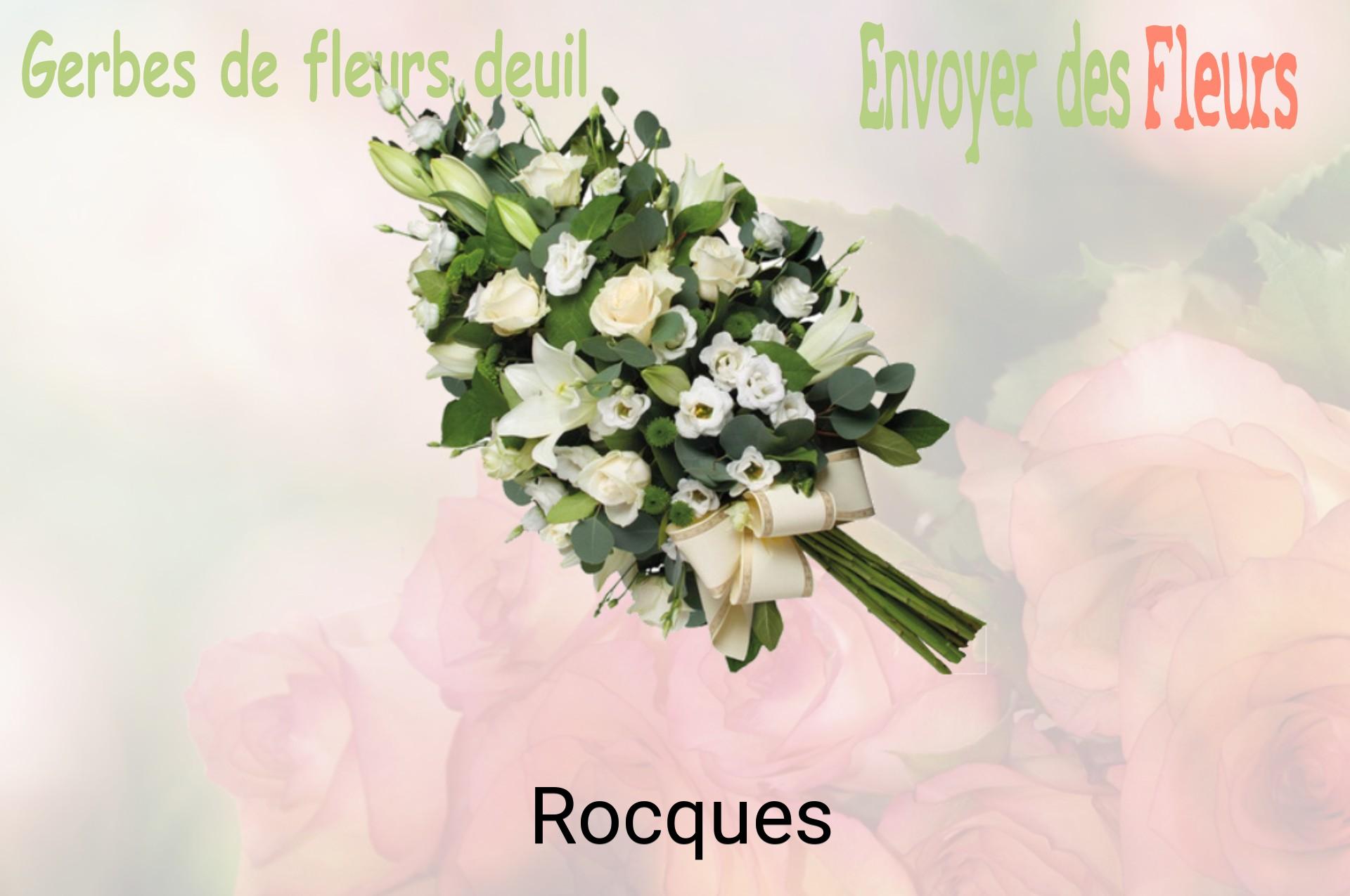 Gerbe de fleurs de deuil livrée à Rocques